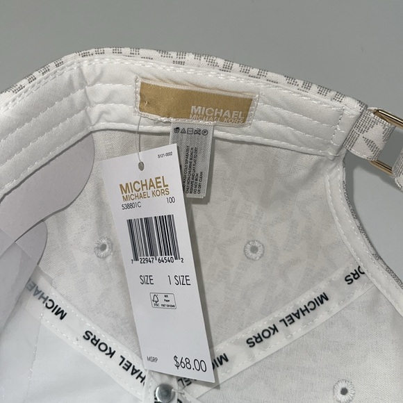 Michael Kors Signature MK Logo Baseball Cap Hat, White One Size.NWT - Picture 8 of 8